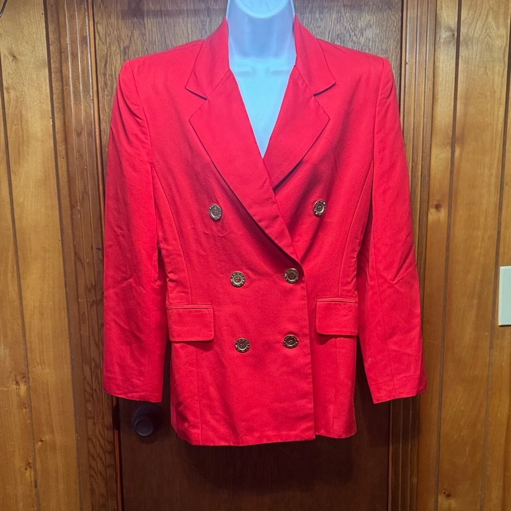Ann Taylor‎ Vibrant Red Double-Breasted Blazer Size 4